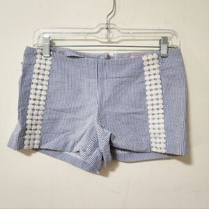 Lilly Pulitzer Navy and White High Waist Shorts